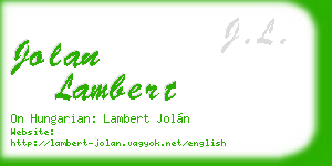 jolan lambert business card