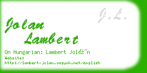 jolan lambert business card